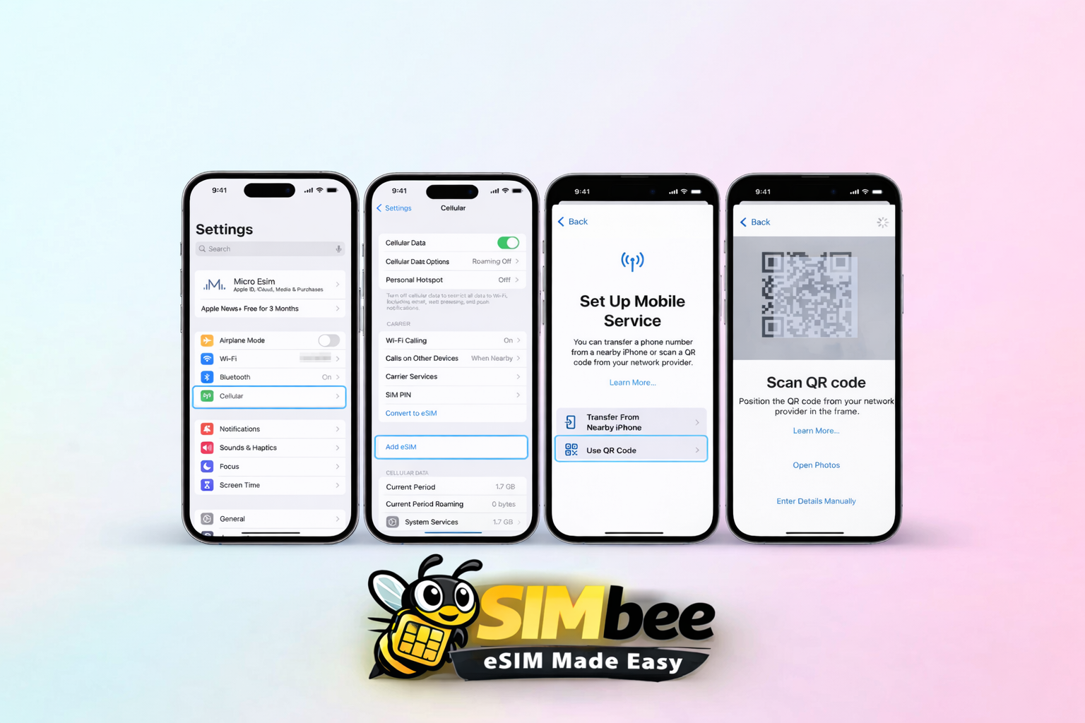 Digital eSIM replacing physical SIM card